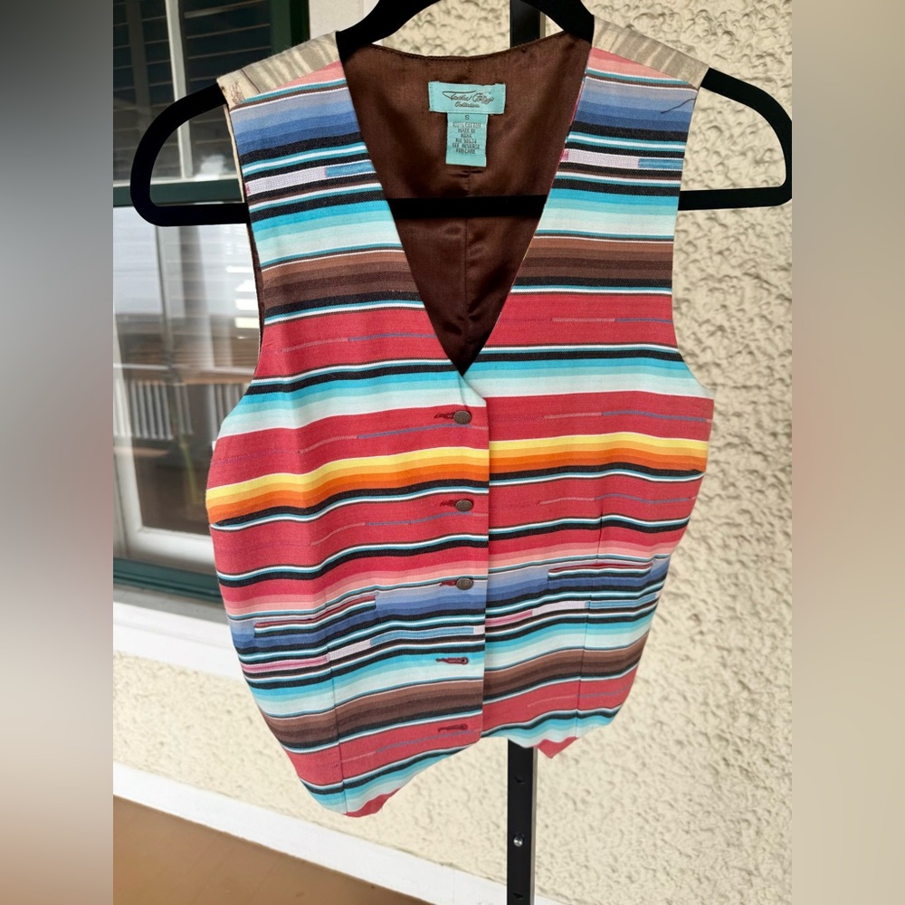 Tasha Polizzi - 100% Cotton Serape Striped Wild West Show Rodeo Design- Sz Small